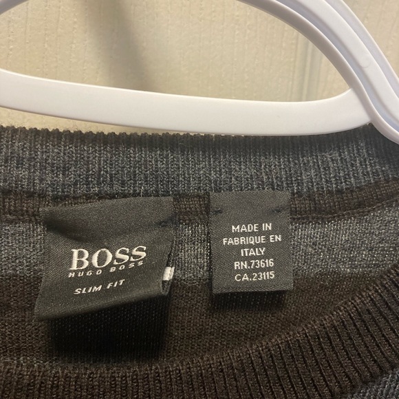 Hugo boss striped slim fit sweater XL virgin wool - Picture 2 of 5